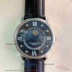 Perfect Replica Ronde Solo De Cartier 42mm Black Dial Quartz Moonphase Watch For Sale